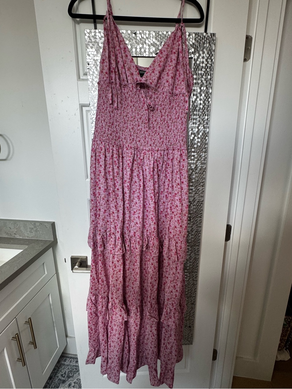 wild fable Pink Floral Smocked Tiered Maxi Dress